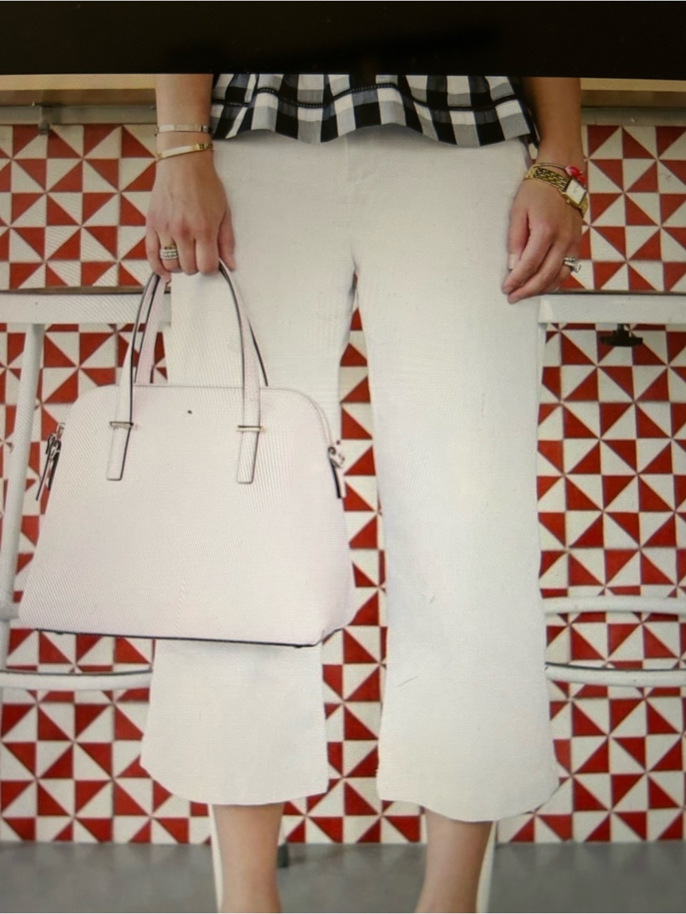 Cropped Wide-Leg Cream Trousers